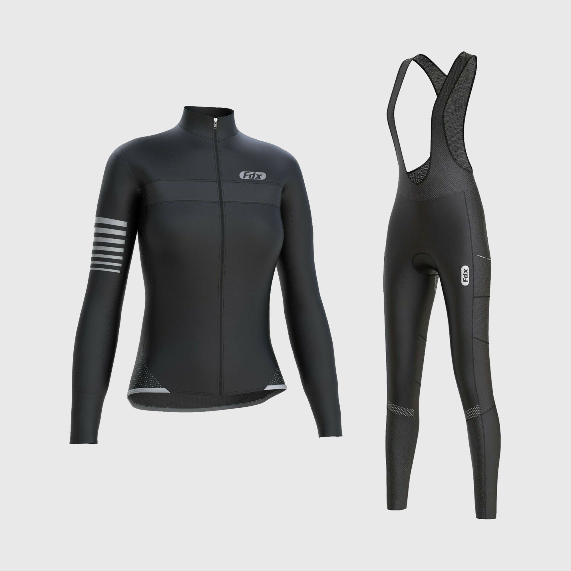 Buy Fdx Women's Sets Long Sleeve Thermal Winter Cycling Jerseys & Bib Tights