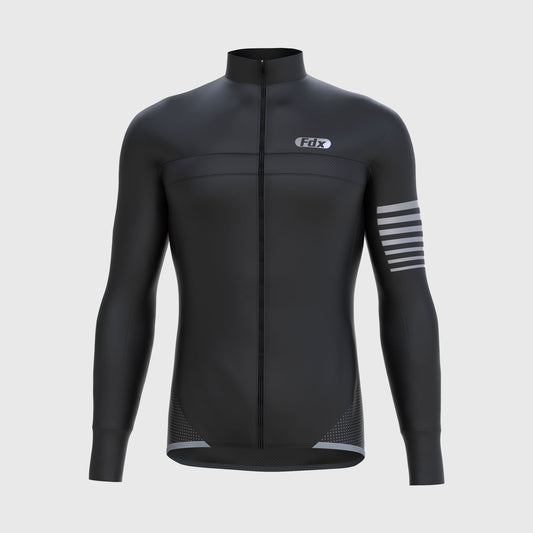 Fdx All Day Men's Black Thermal Roubaix Long Sleeve Cycling Jersey