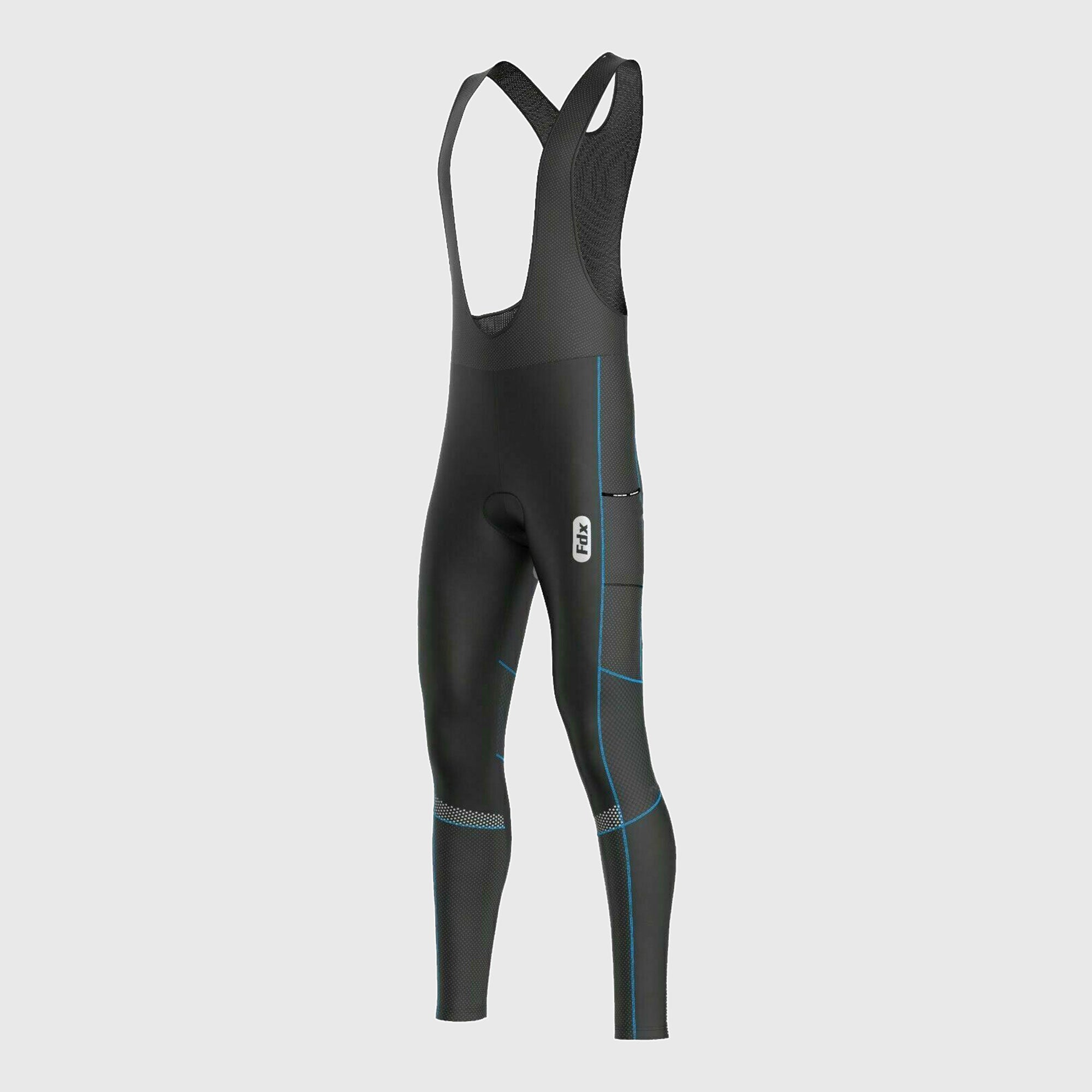 Fdx All Day Men's Blue Thermal Padded Cycling Bib Tights