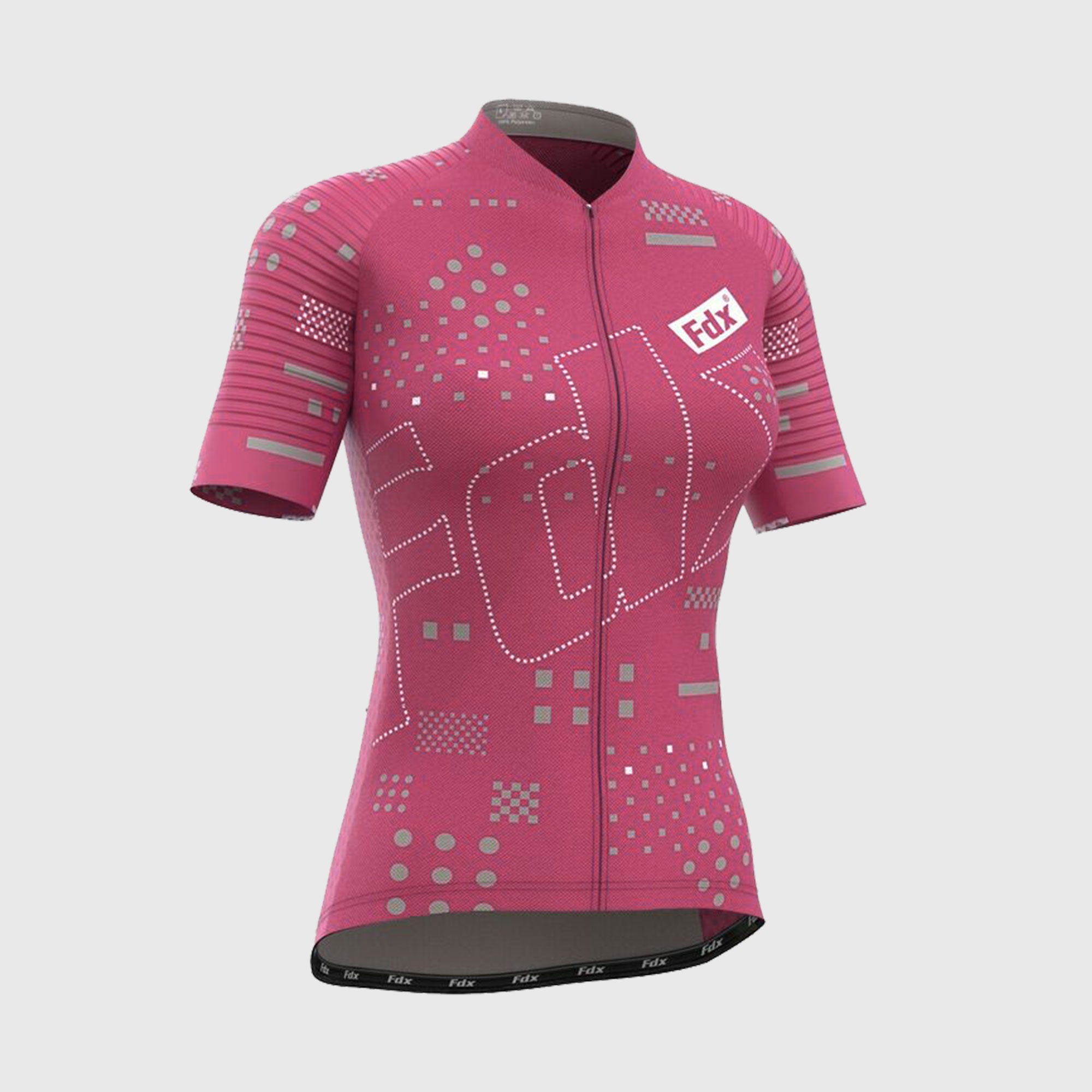 Fdx All Day Pink Women's Summer Short Sleeve Cycling Jersey