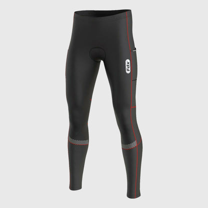 Fdx All Day Men's Red Thermal Padded Cycling Tights