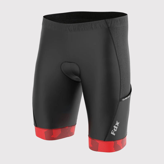 Fdx All Day Red Men's Padded Summer Cycling Shorts