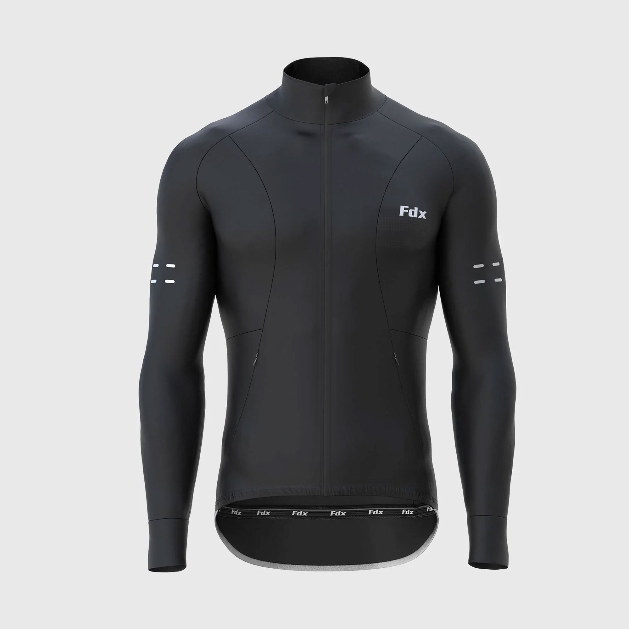 Fdx Arch Men's Black Thermal Long Sleeve Cycling Jersey