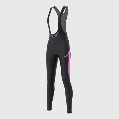 Fdx Arch Women's Pink Thermal Padded Cycling Cargo Bib Tights