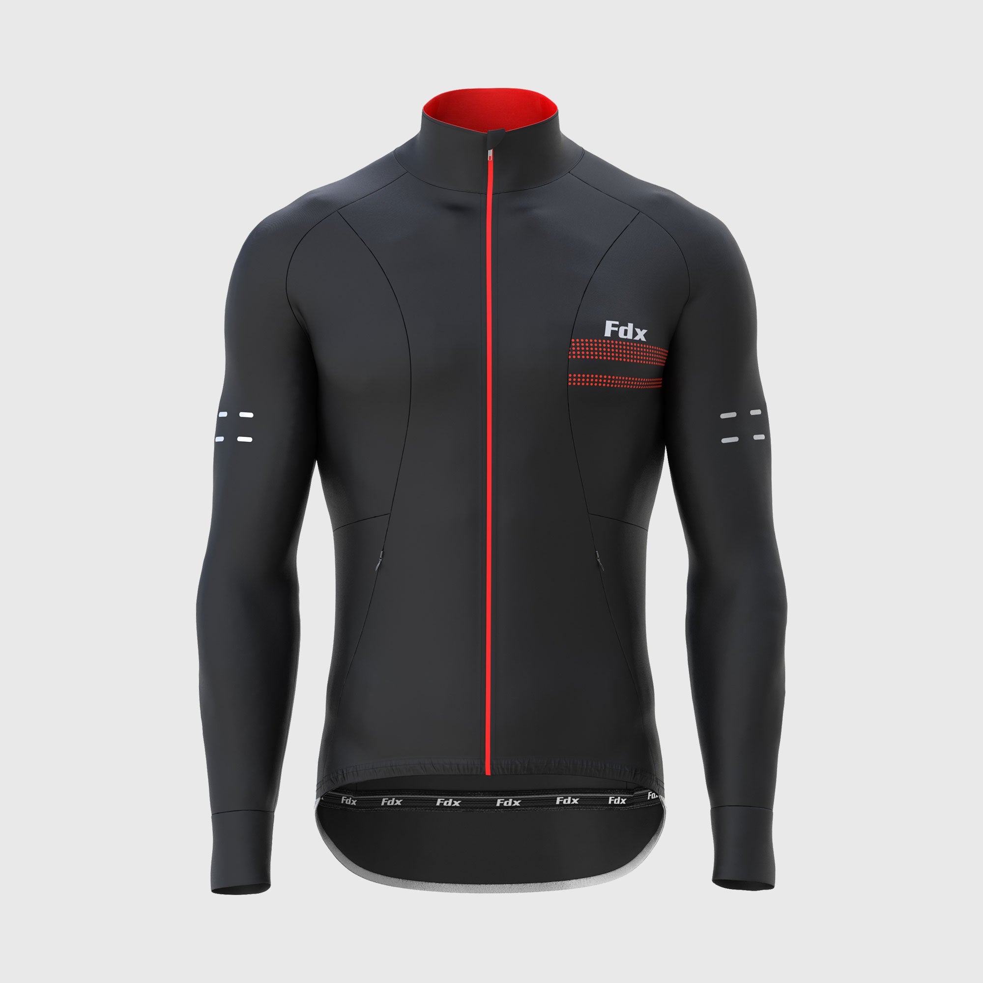 Fdx Arch Men's Red Thermal Long Sleeve Cycling Jersey