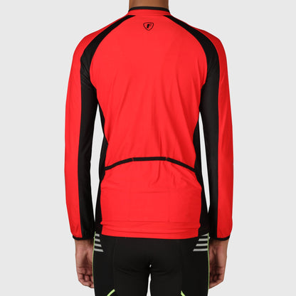 Fdx Transition Red Men's Long Sleeve Winter Cycling Jersey