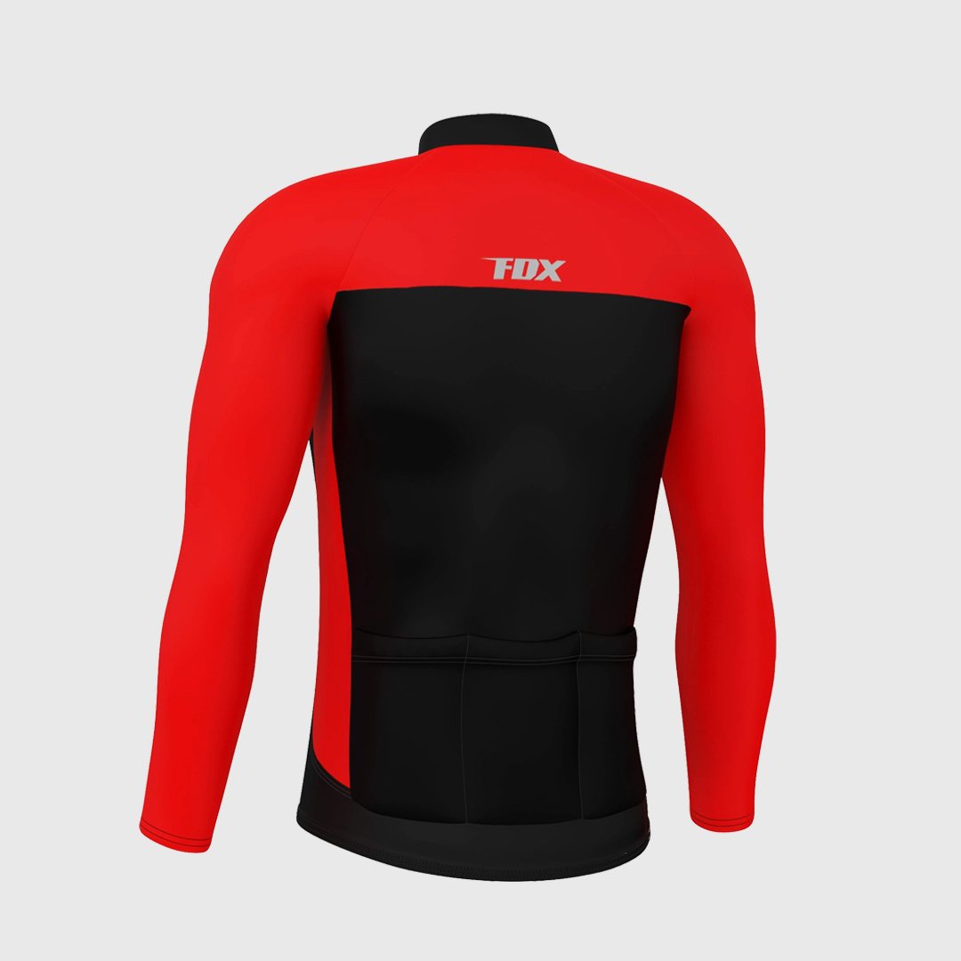 Fdx Comet Men's Red Thermal Roubaix Long Sleeve Cycling Jersey