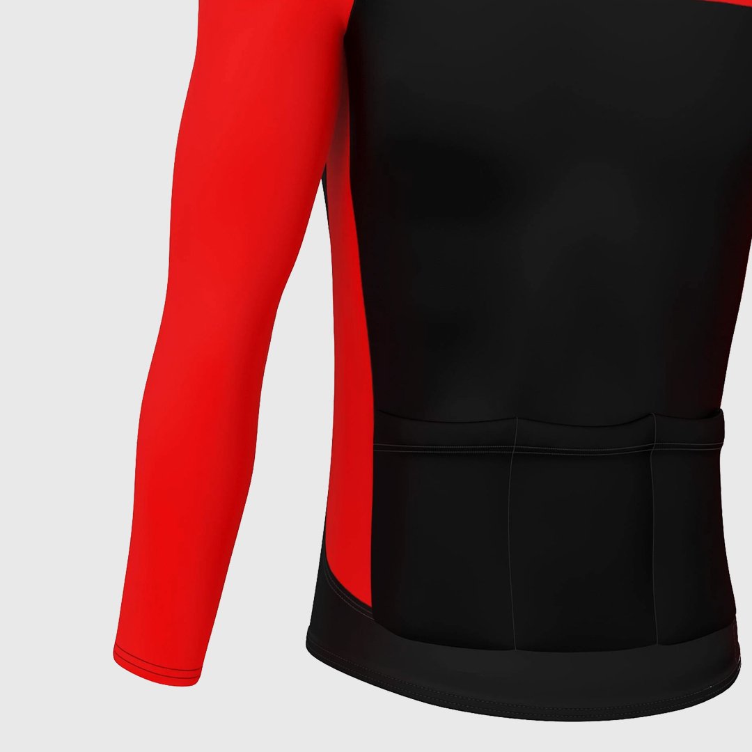 Fdx Comet Men's Red Thermal Roubaix Long Sleeve Cycling Jersey