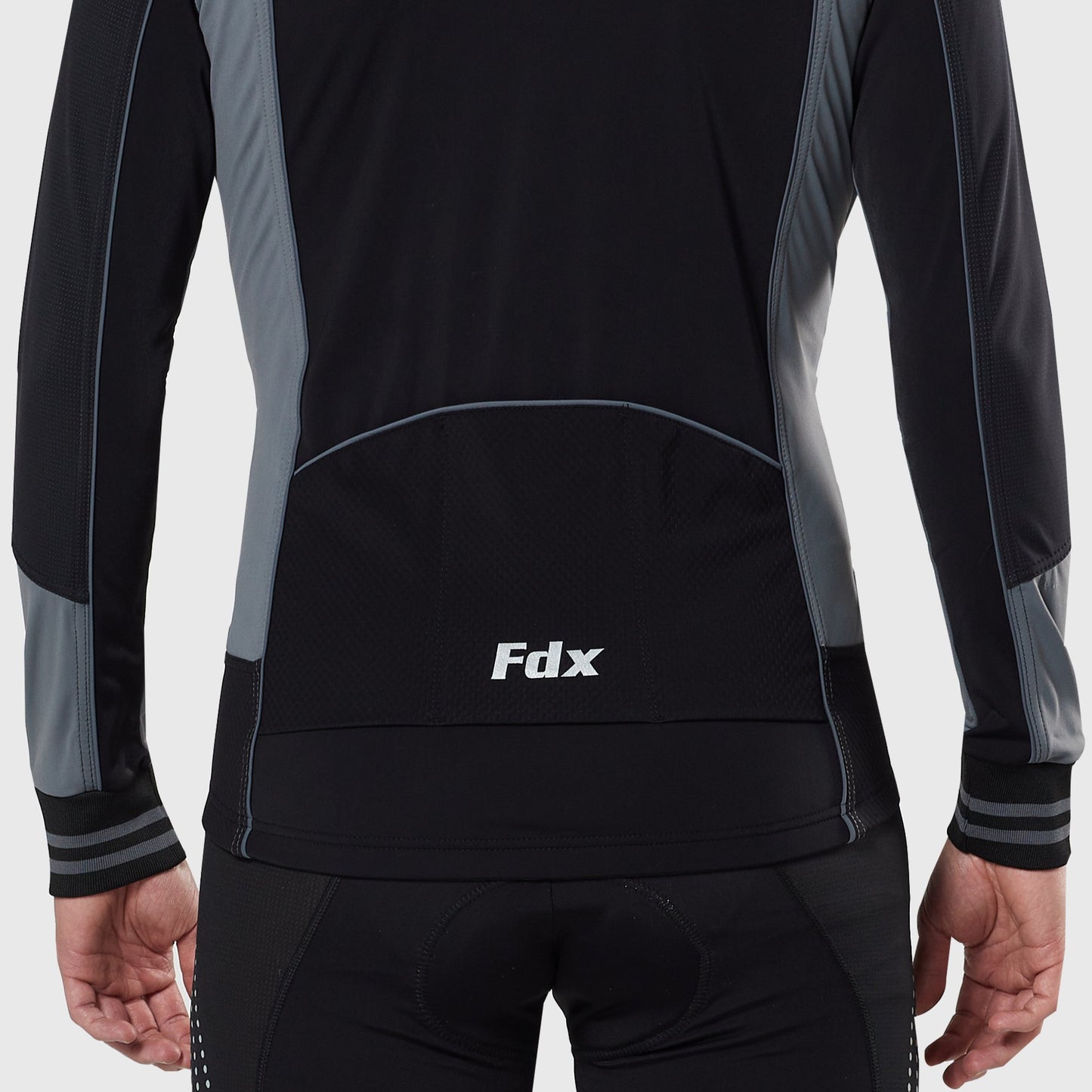 Fdx Thermodream Men's Grey Thermal Roubaix Long Sleeve Cycling Jersey