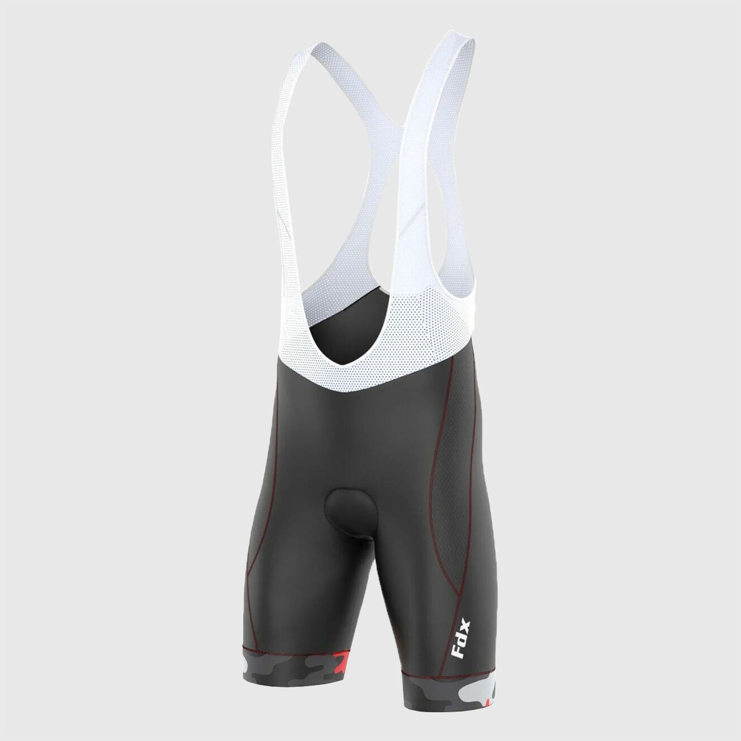 Fdx Camouflage Grey Men's Padded Summer Cycling Bib Shorts