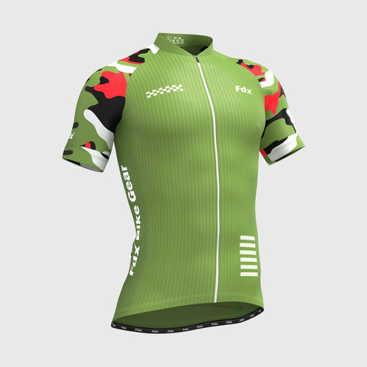 Fdx Camouflage Green Men's Short Sleeve Summer Cycling Jersey