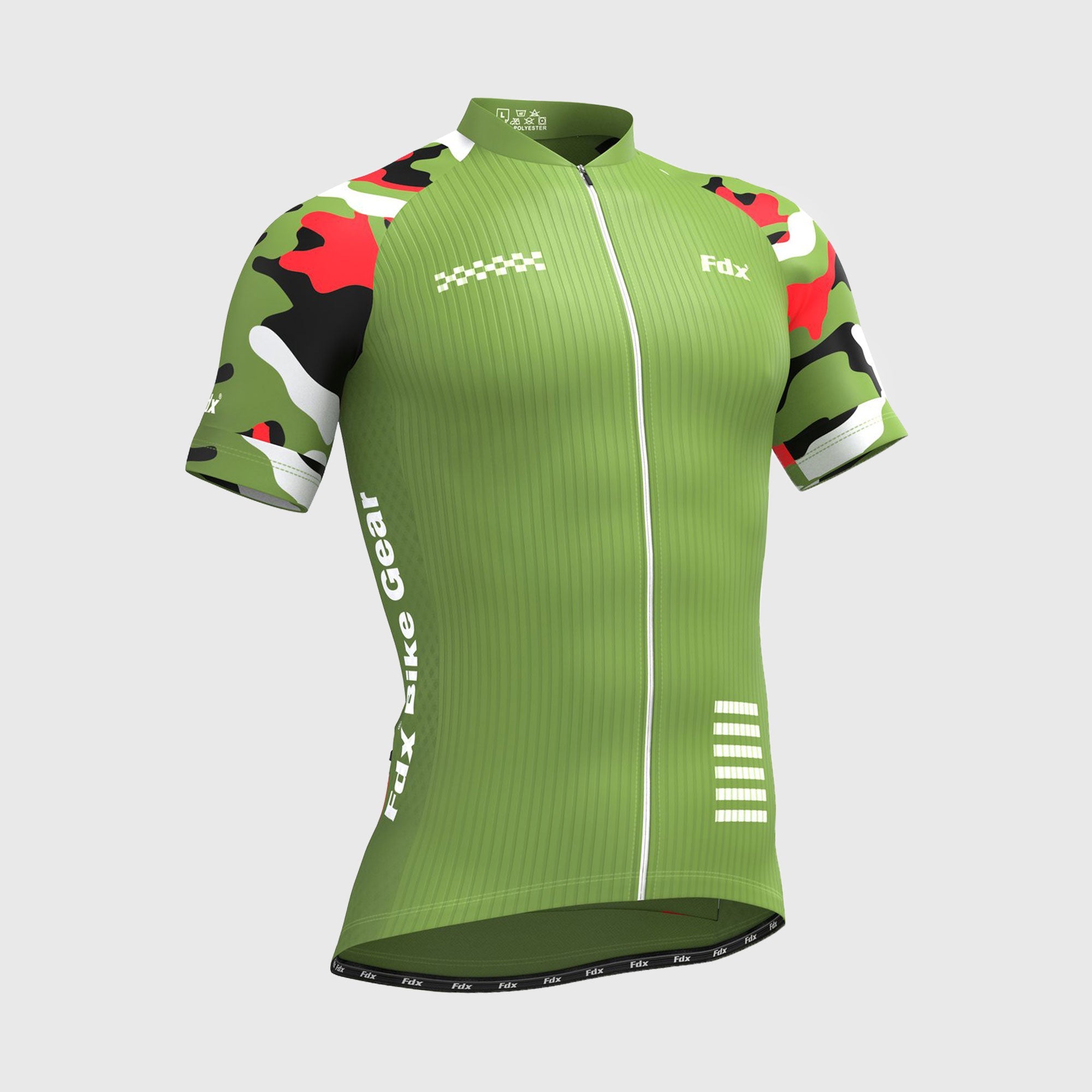 Fdx Camouflage Green Men's Short Sleeve Summer Cycling Jersey