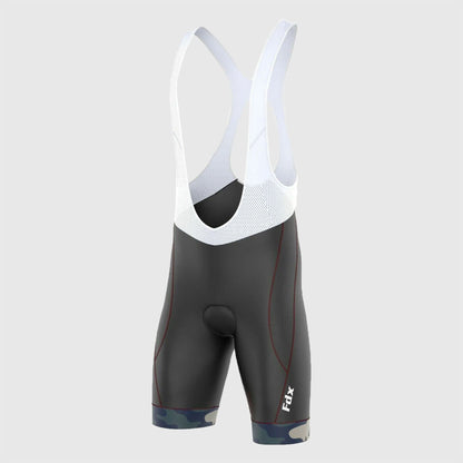 Fdx Camouflage Blue Men's Padded Summer Cycling Bib Shorts