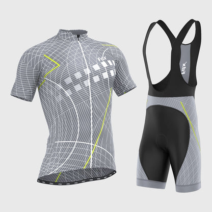 Fdx Men's Set Classic II Grey Short Sleeve Jersey & Bib Shorts