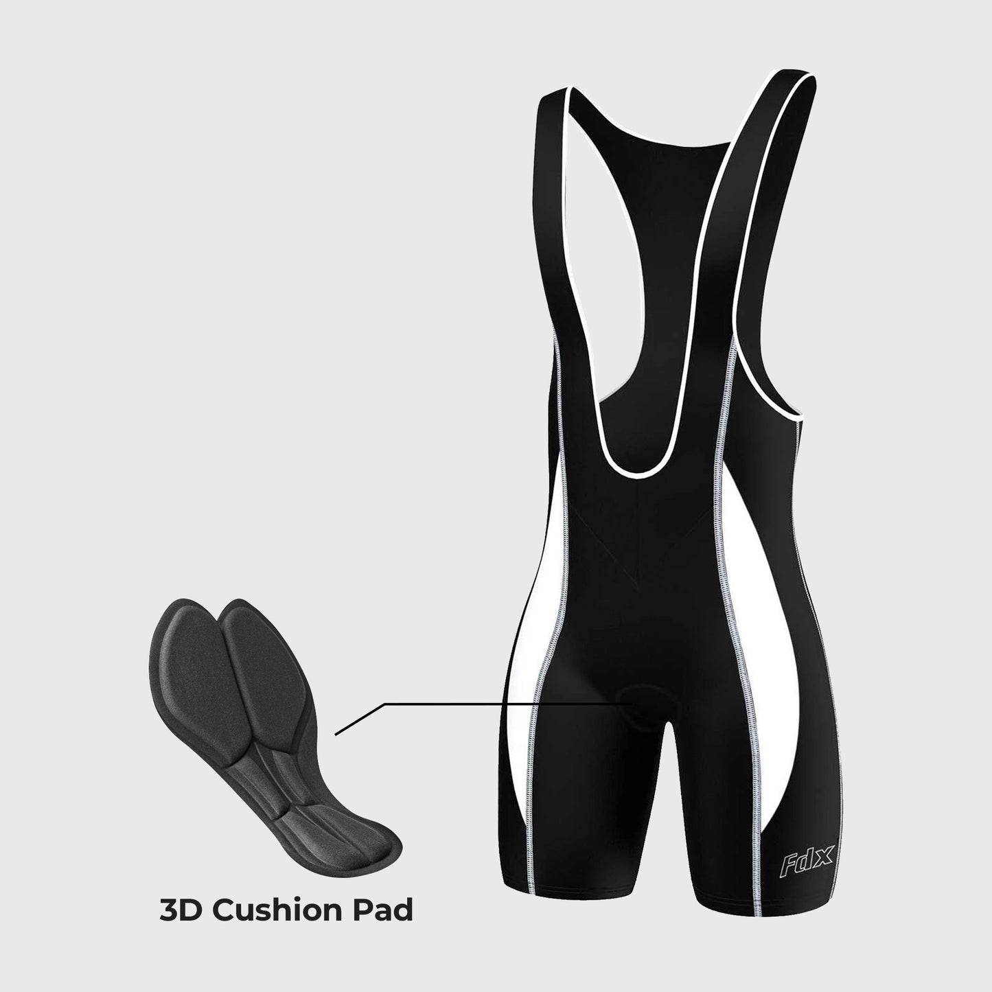 Fdx Competition White Men's  Padded Bib Shorts