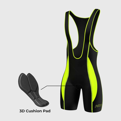 Fdx Competition Yellow Men's  Padded Bib Shorts