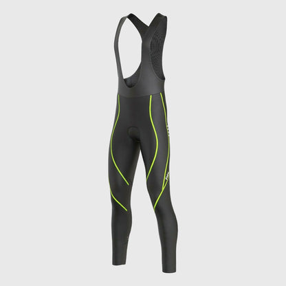 Fdx Divine Men's Yellow Thermal Padded Cycling Bib Tights