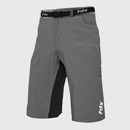 Fdx Drifter Grey Men's MTB Padded Summer Cycling Shorts