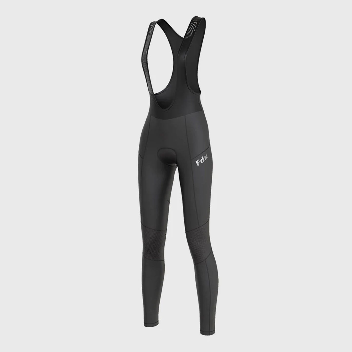 Fdx Duo Black Women's Thermal Padded Winter Bib Tights