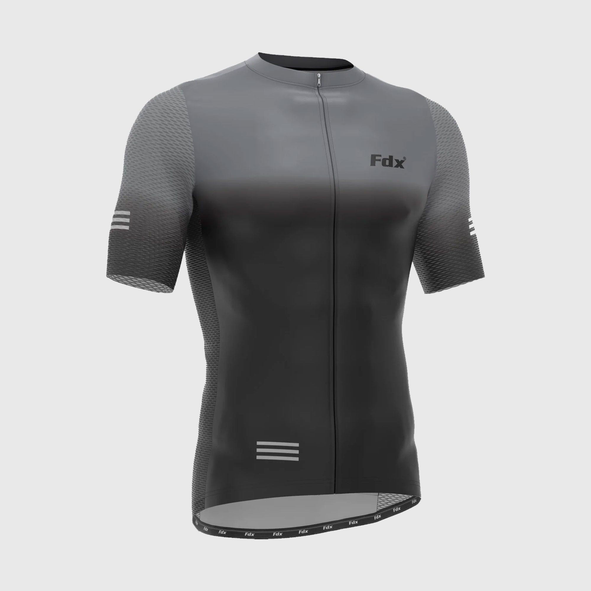 Fdx Duo Grey / Black Men's Short Sleeve Summer Cycling Jersey
