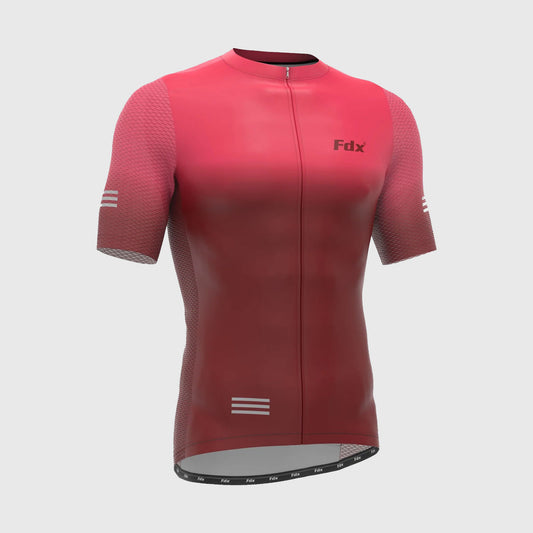 Fdx Duo Pink / Maroon Men's Short Sleeve Summer Cycling Jersey