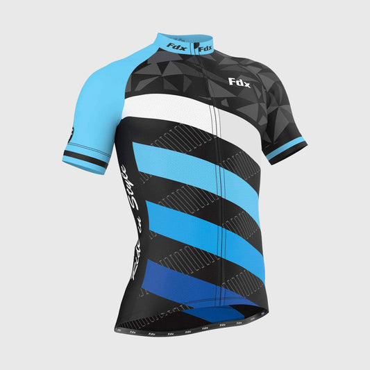 Fdx Equin Blue Men's Short Sleeve Summer Cycling Jersey