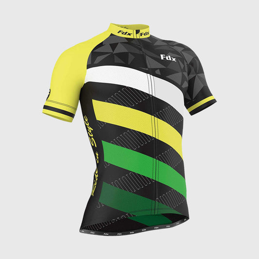 Fdx Equin Yellow Men's Short Sleeve Summer Cycling Jersey