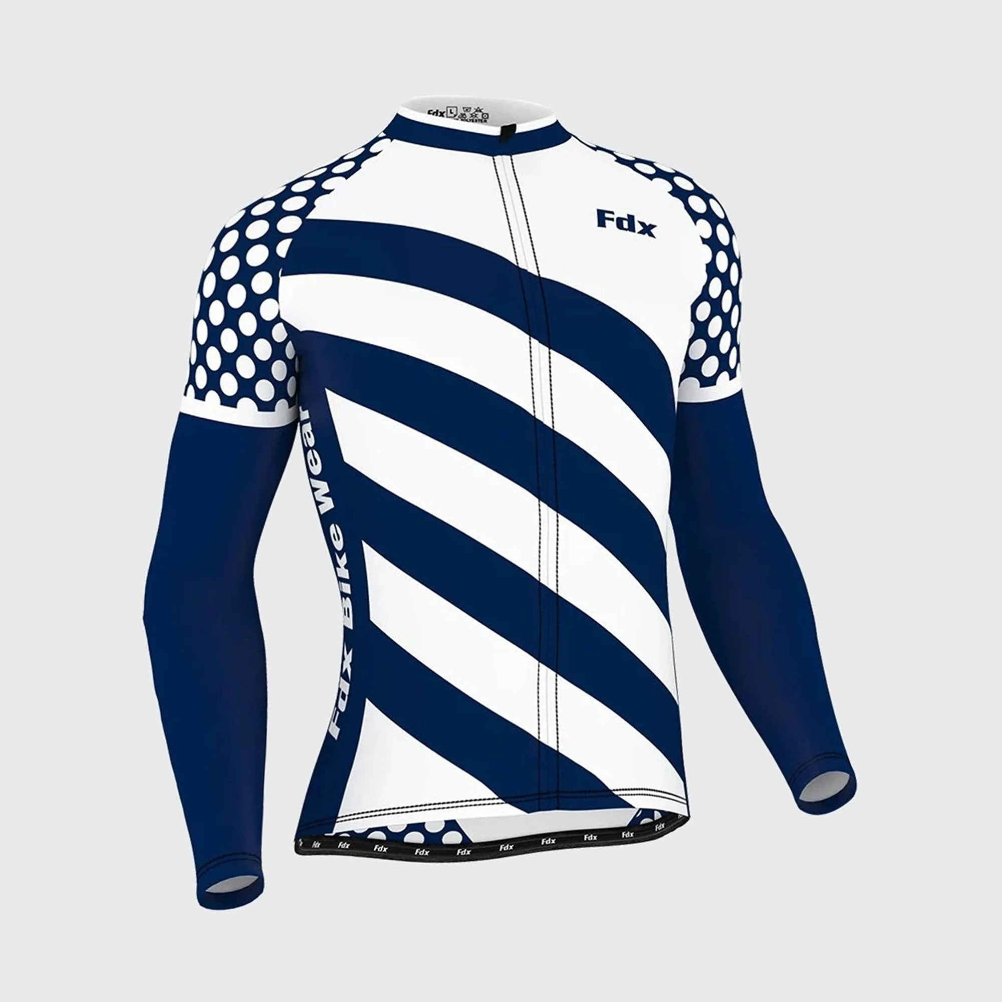 Fdx Equin Men's White Thermal Roubaix Long Sleeve Cycling Jersey