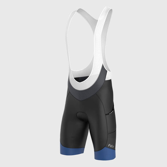 Fdx Essential Blue Men's Padded Summer Cycling Cargo Bib Shorts