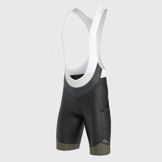 Fdx Essential Green Men's Padded Summer Cycling Cargo Bib Shorts