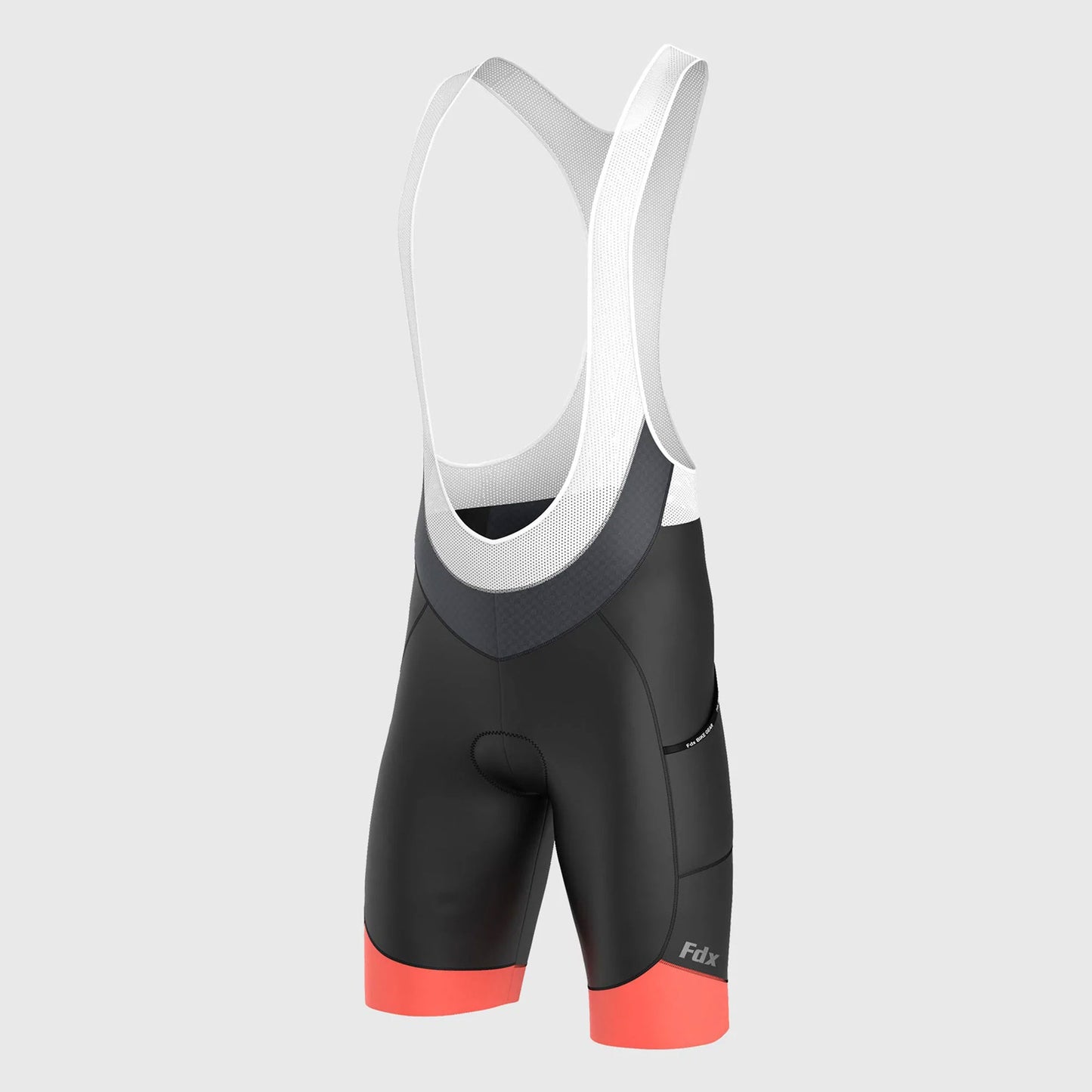 Fdx Essential Orange Men's Padded Summer Cycling Cargo Bib Shorts