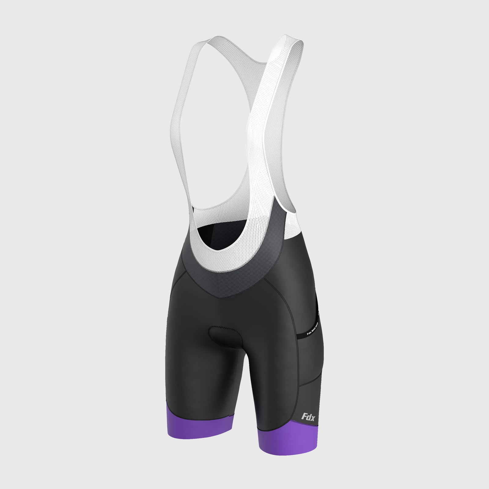 Fdx Essential Purple Women's Padded Summer Cycling Cargo Bib Shorts
