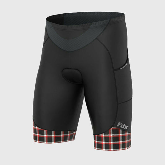 Fdx Essential Red Men's Padded Cycling Shorts with Pockets