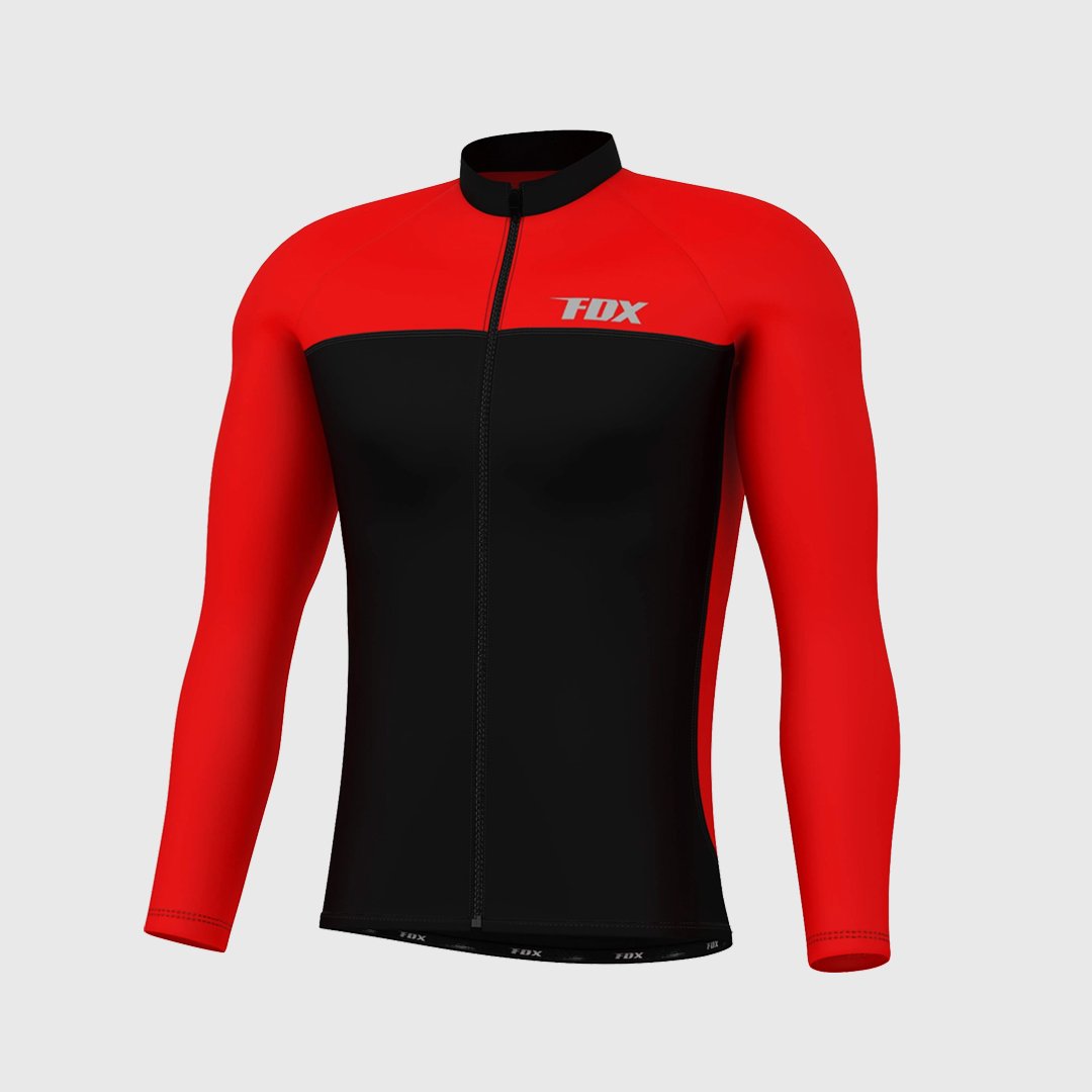 Fdx Comet Men's Red Thermal Roubaix Long Sleeve Cycling Jersey
