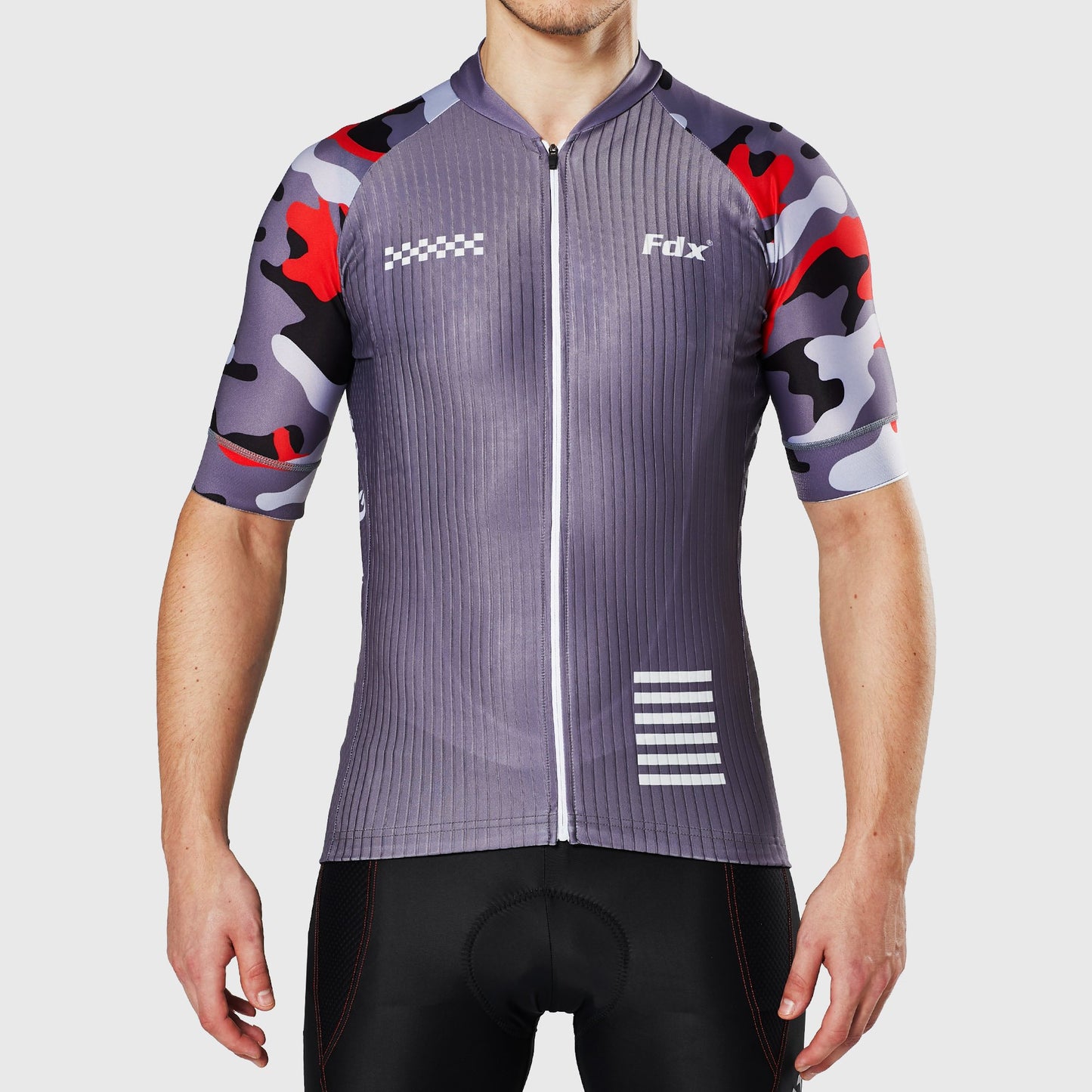 Fdx Camouflage Grey Men's Short Sleeve Summer Cycling Jersey