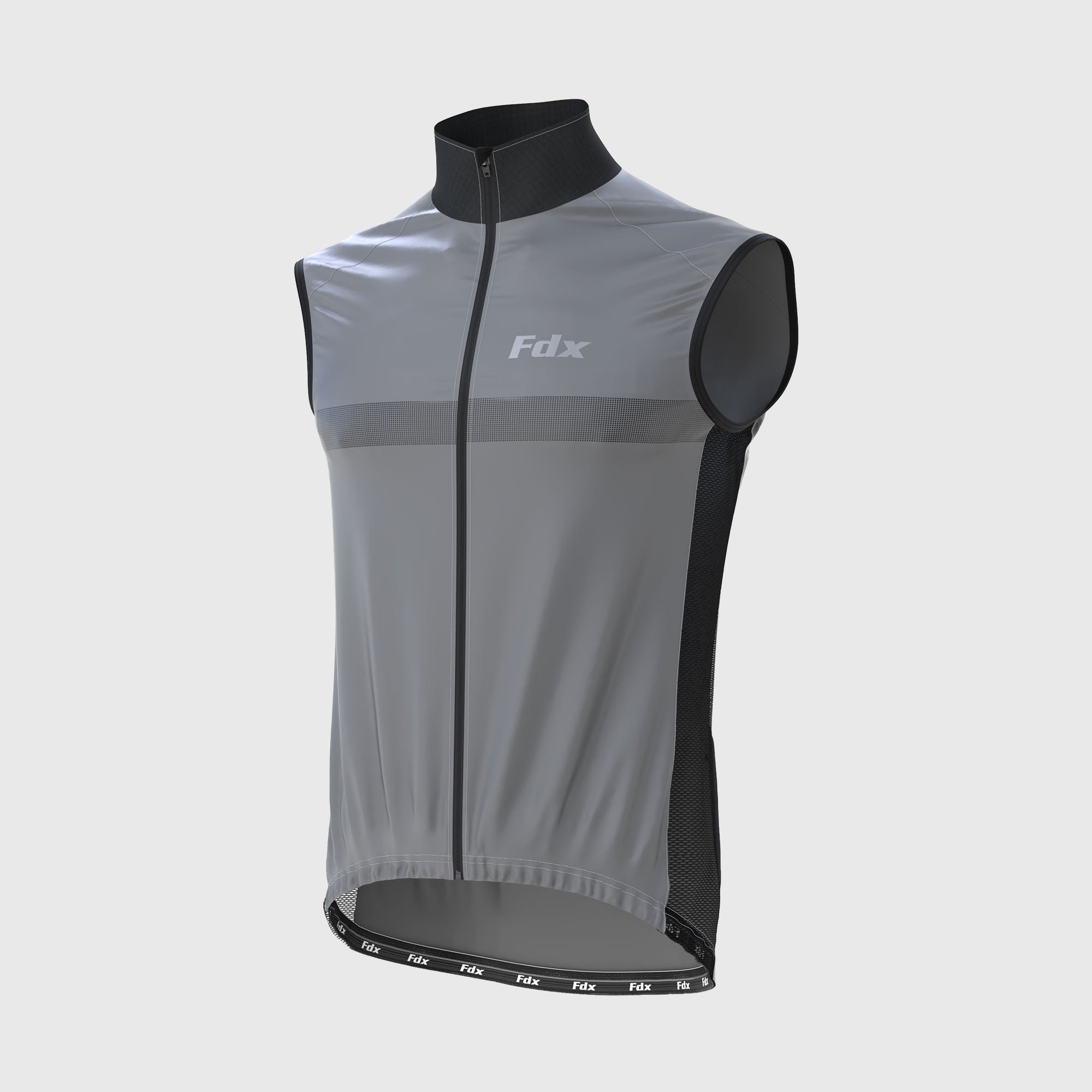 Fdx 360 Hi-Vis Reflective Grey Men's Gilet for Cycling & Running
