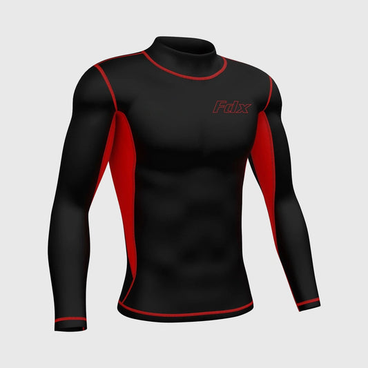 Fdx Inorex Red Men's Thermal Winter Base Layer Compression Top