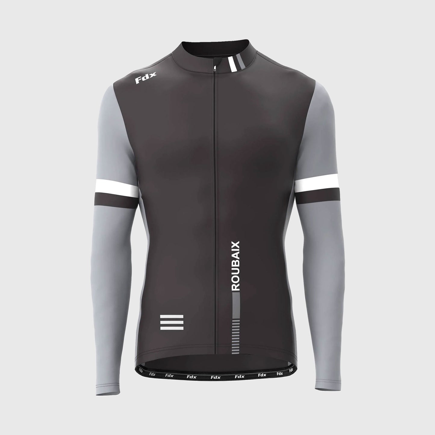 Fdx Limited Edition Men's Black Thermal Roubaix Long Sleeve Cycling Jersey