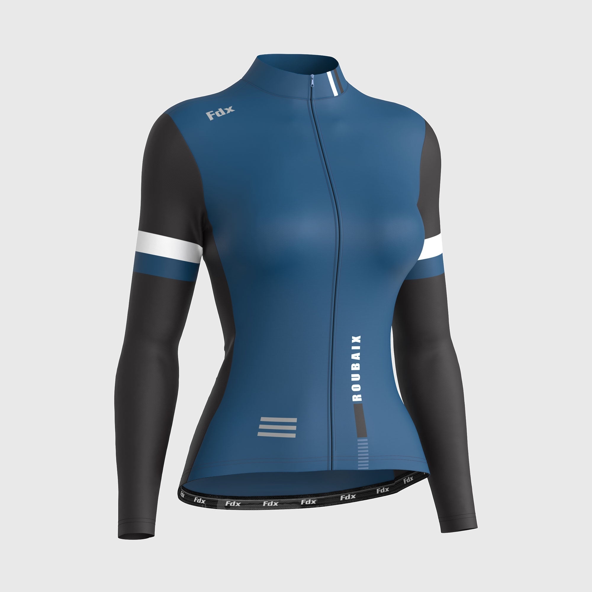 Fdx Limited Edition Women's Blue Thermal Roubaix Long Sleeve Cycling Jersey