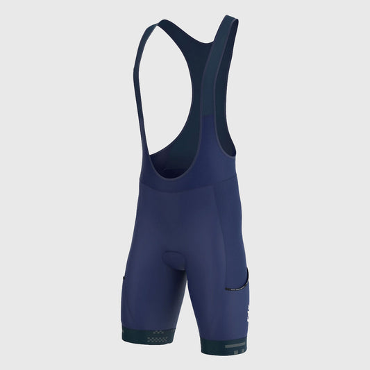 Fdx All Day Navy Blue Men's Gel Padded Summer Cycling Cargo Bib Shorts