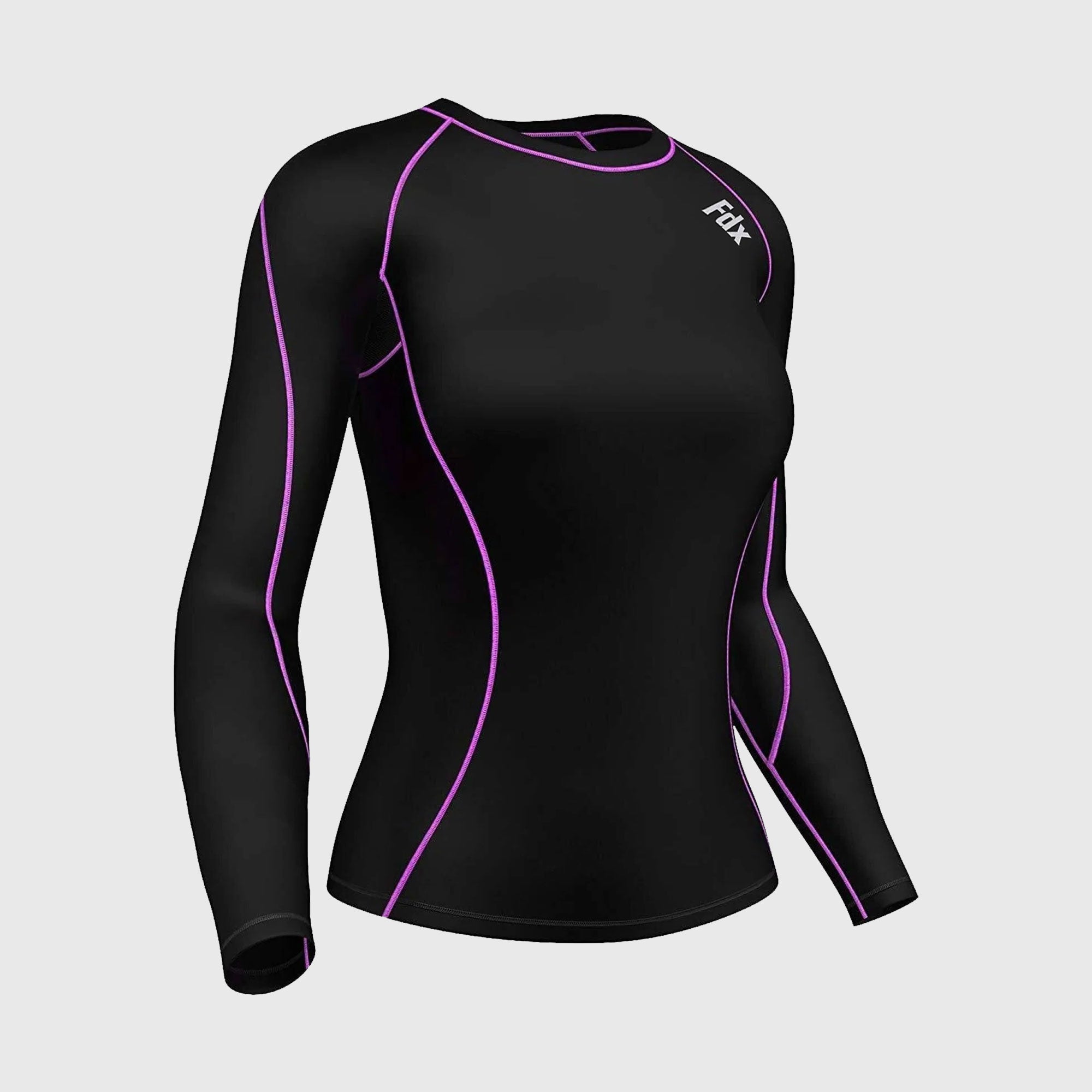 Fdx Monarch Purple Women's Base Layer Long Sleeve Compression Top