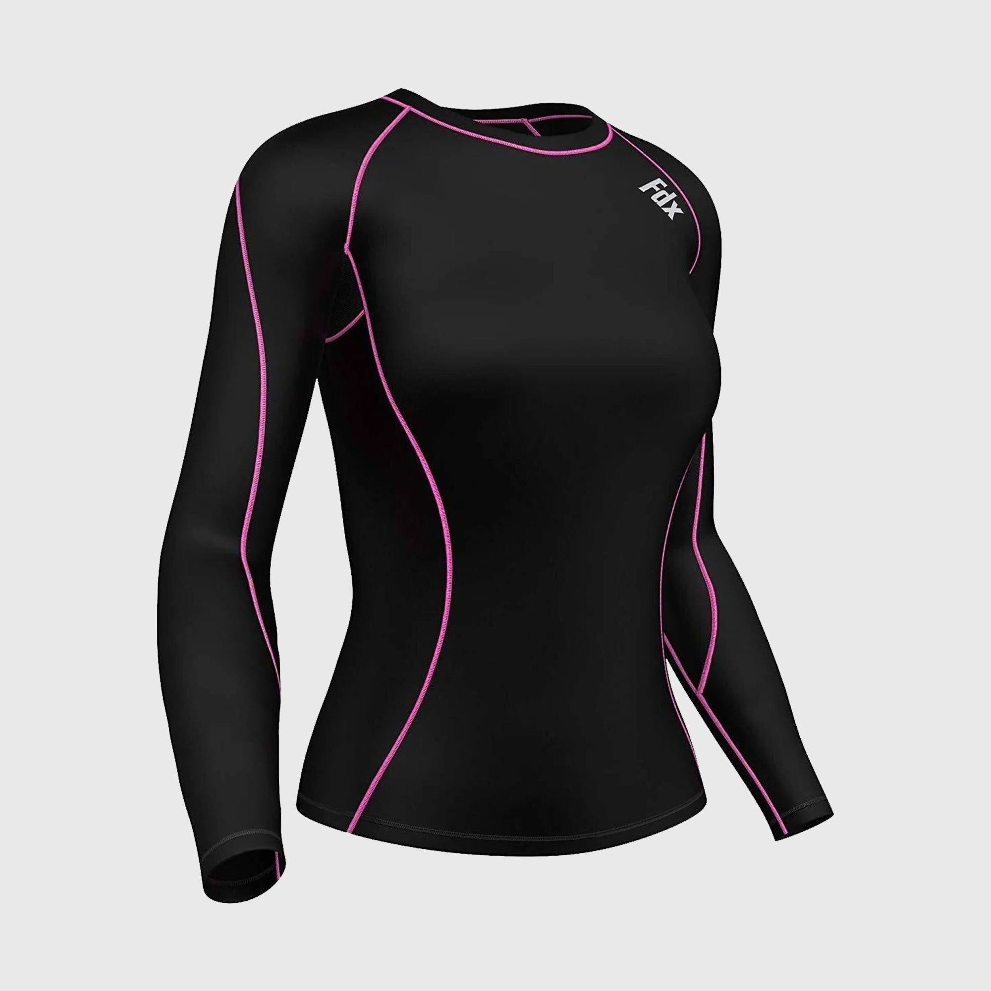 Fdx Monarch Pink Women's Base Layer Long Sleeve Compression Top
