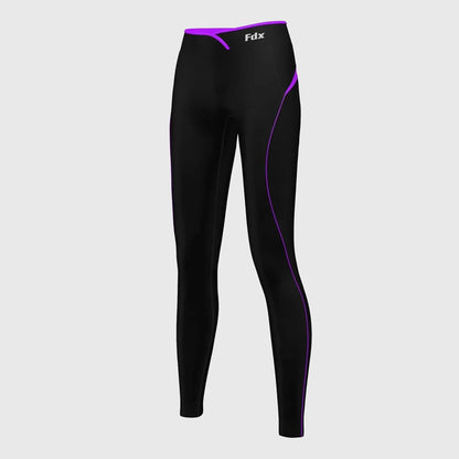 Fdx P2 Purple Women's Thermal Base Layer Winter Compression Leggings