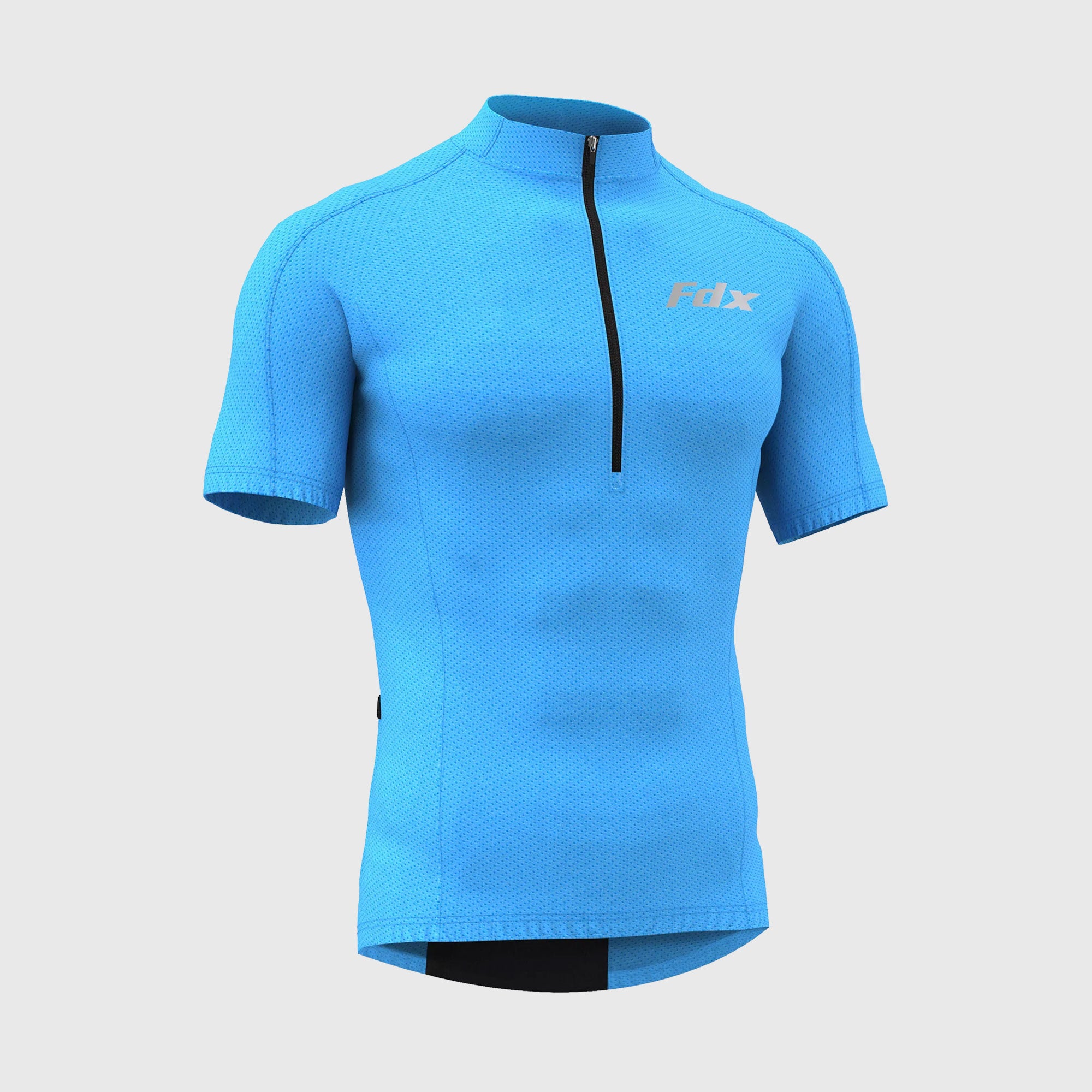 Fdx Pace Blue Men's Short Sleeve Summer Cycling Jersey