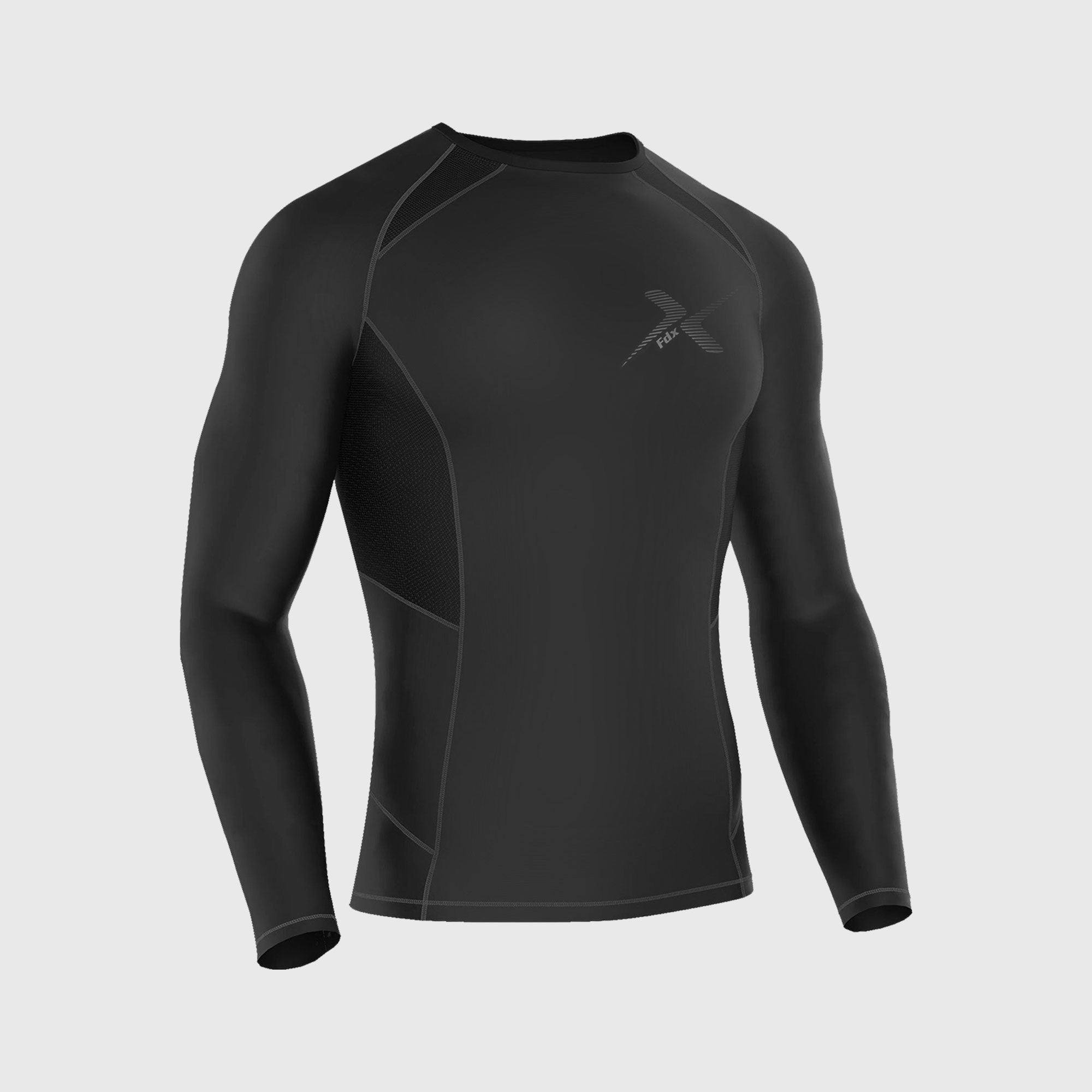 Fdx Recoil Grey Men's Base Layer Thermal Winter Compression Top