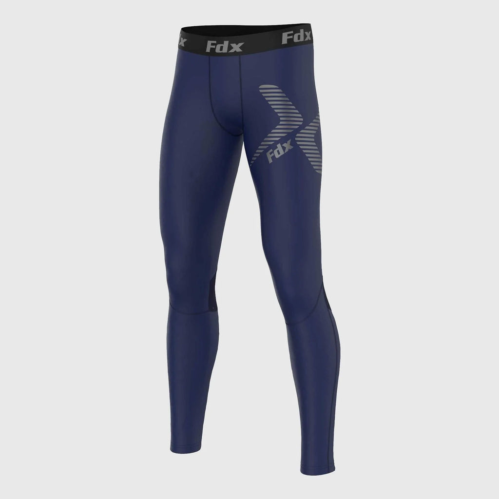 Fdx Thermolinx Men's Thermal Winter Compression Tights Red & Blue