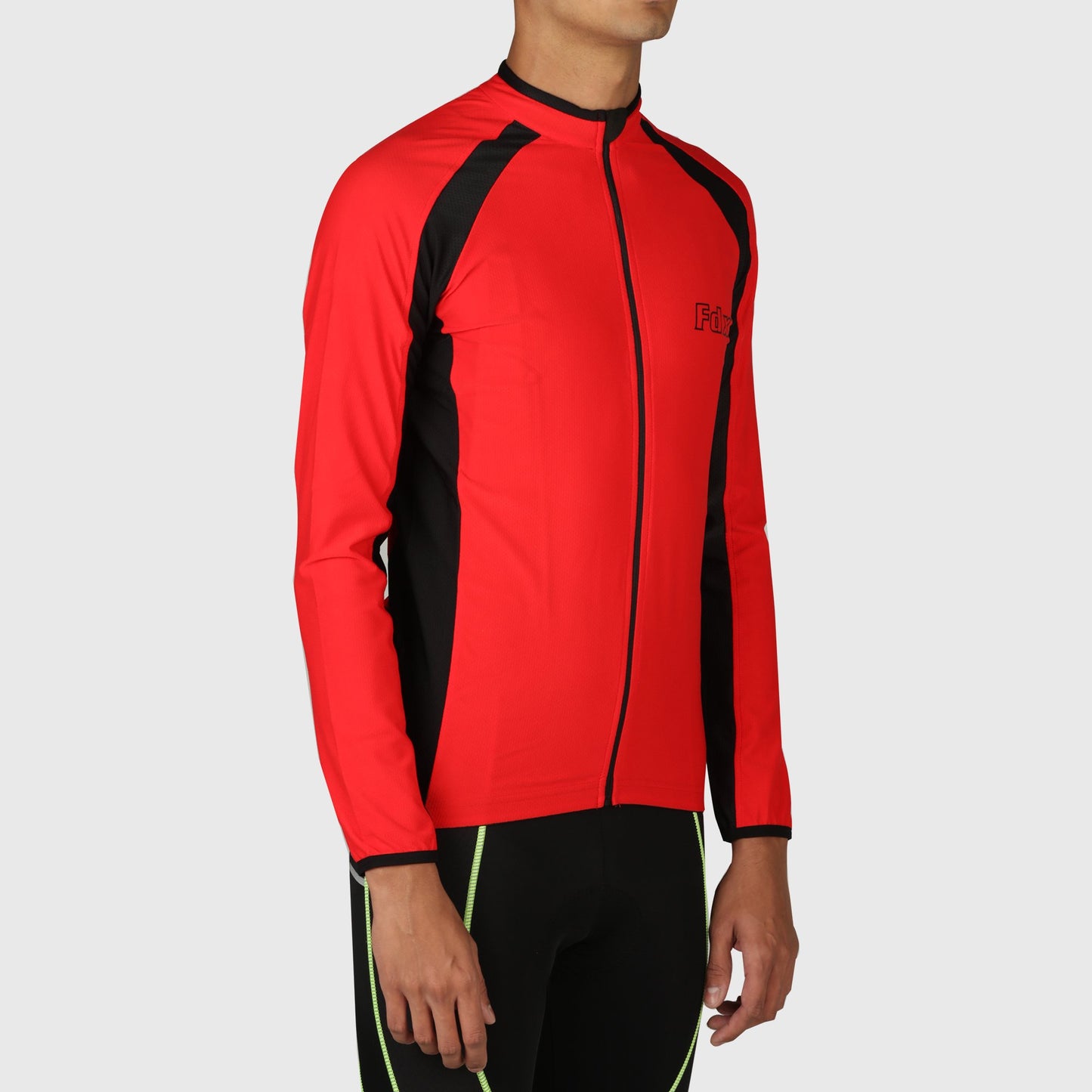 Fdx Transition Red Men's Long Sleeve Winter Cycling Jersey