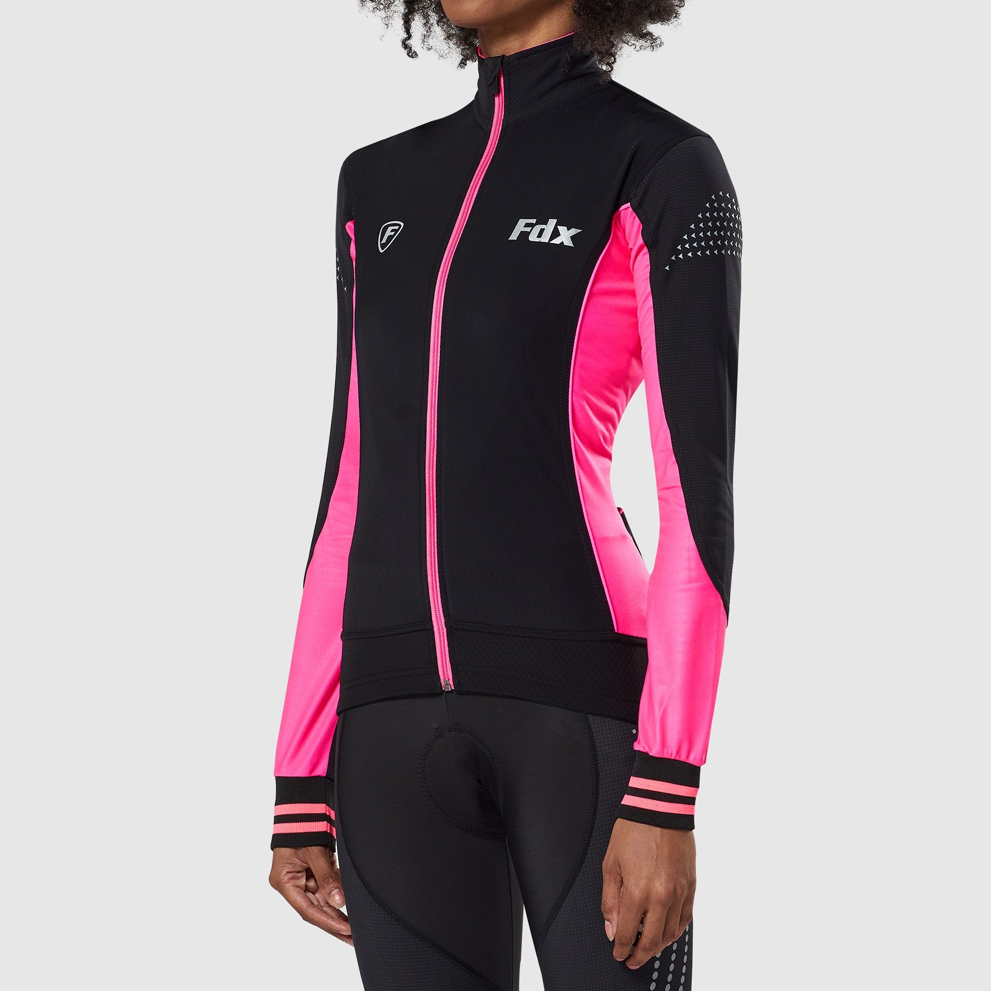 Fdx Thermodream Pink Women's Long Sleeve Winter Cycling Jersey