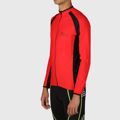 Fdx Transition Red Men's Long Sleeve Winter Cycling Jersey