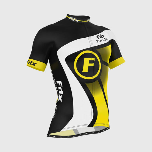 Fdx Signature Yellow Men's Short Sleeve Summer Cycling Jersey